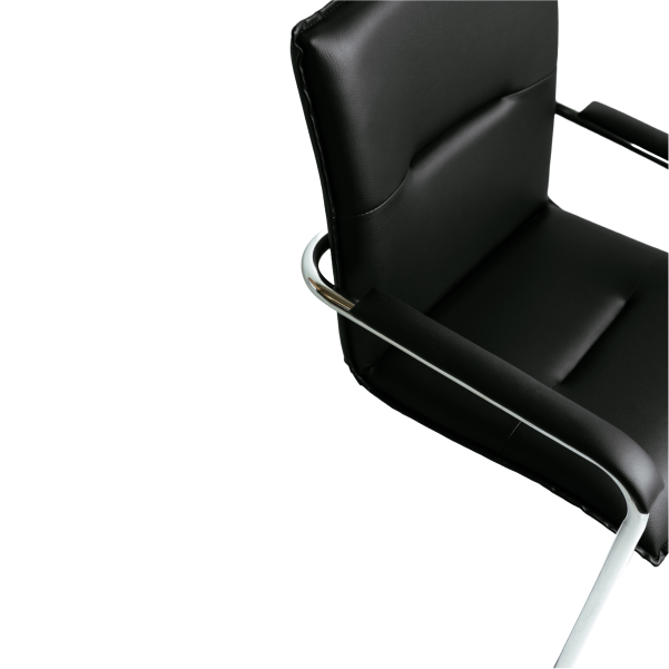 Konferencijska stolica Silla S Chrom Eko koža/Crna