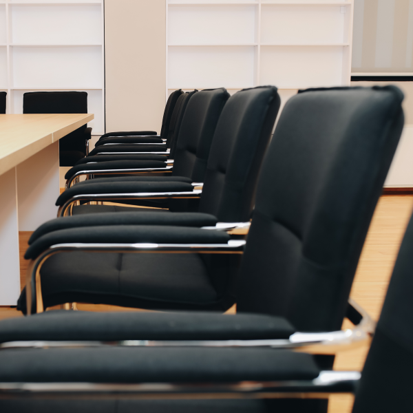 Konferencijska stolica Silla S Chrom Eko koža/Crna